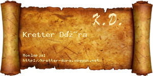 Kretter Dóra névjegykártya